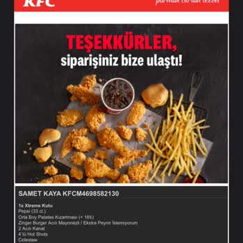 KFC Sipariş İptali Ve Ücret İadesi Sorunu