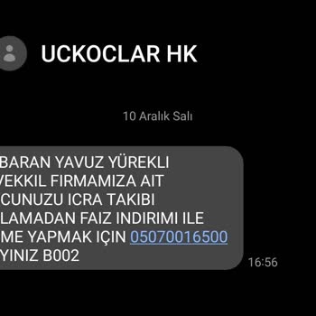Yanlış Borç Bildirimi: Uckoclar HK'dan Gelen Hatalı Mesaj