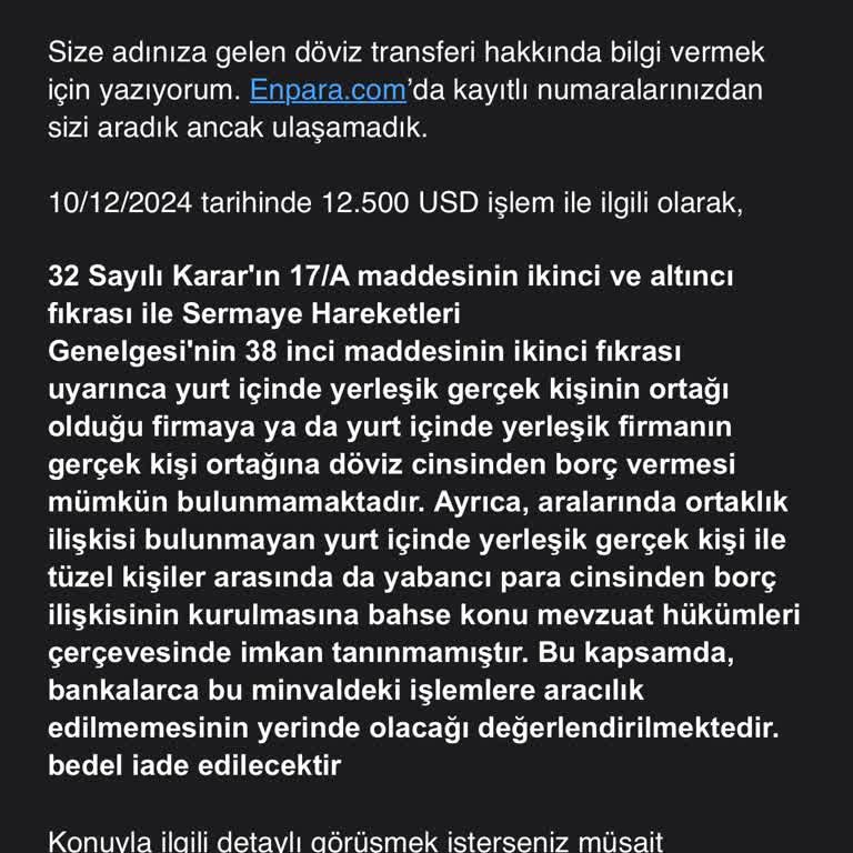 Enpara'nın Döviz Havalesi Reddetmesi Mağduriyet Yarattı