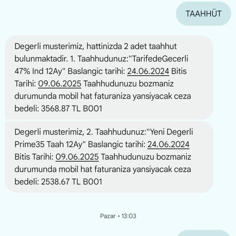Yanıltıcı Taahhüt Ve Şebeke Sorunları