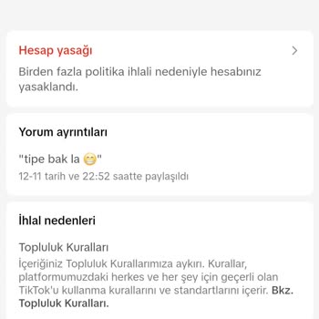 TikTok Hesabım Haksız Yere Kapatıldı