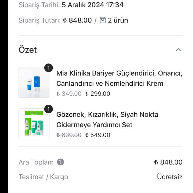 Mia Klinika'dan Alışverişte Uzayan Kargo Süreci Ve İletişim Sorunu