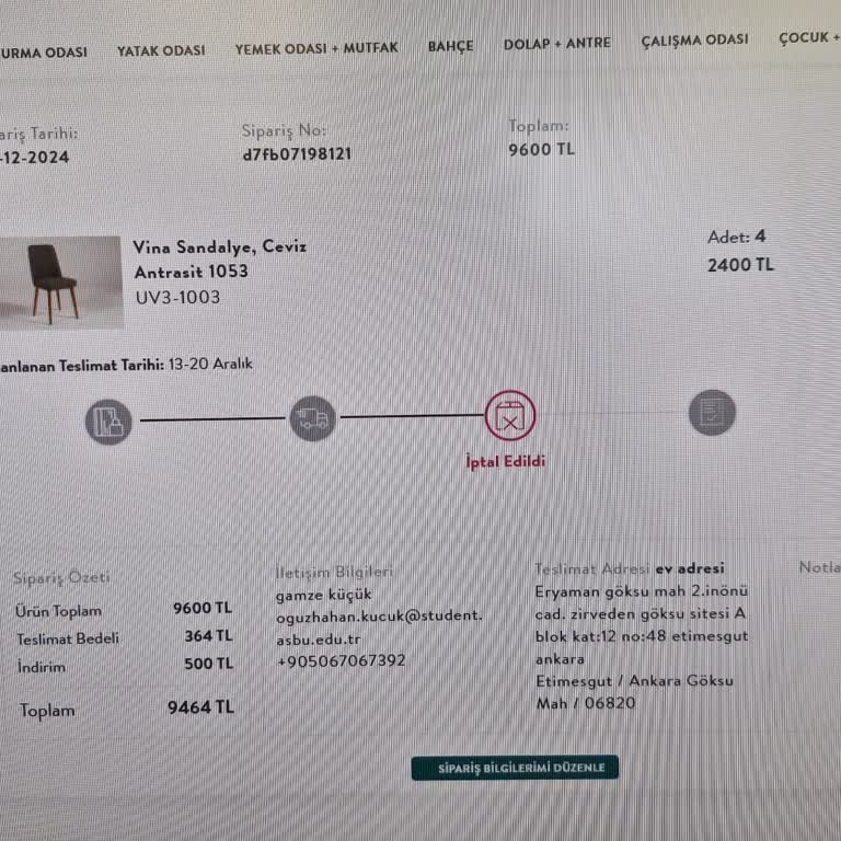 Vivense'den İptal Ve İade Sorunu