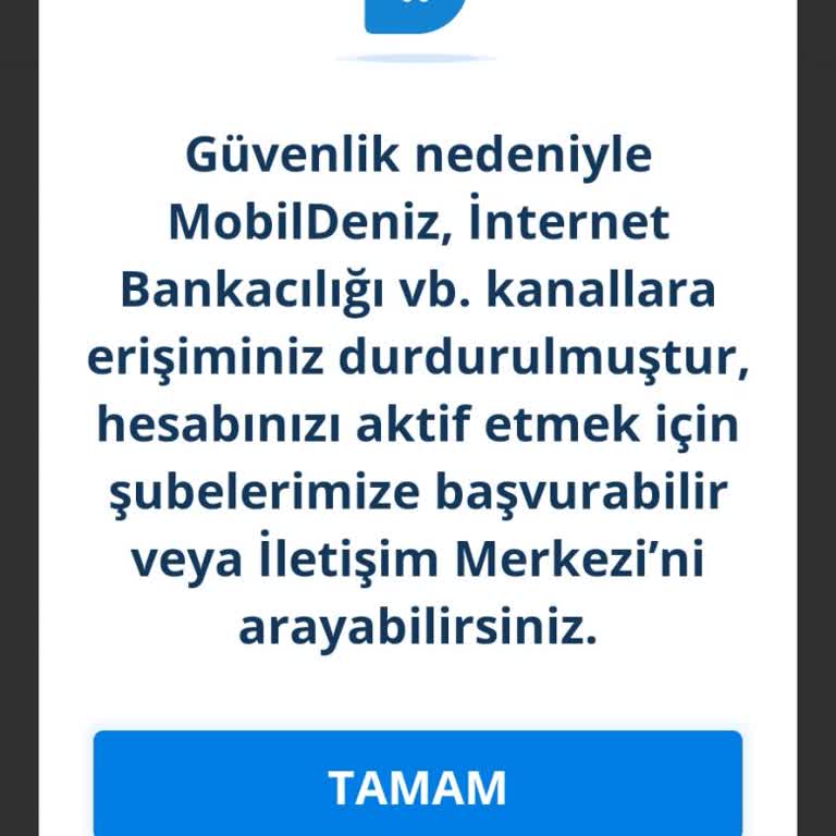 Denizbank Güvenlik Engeli Ve Müşteri Hizmetleri Sorunu