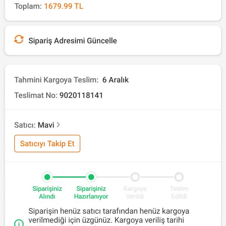 Kargoya Verilmeyen Sipariş Ve İlgisiz Müşteri Hizmetleri