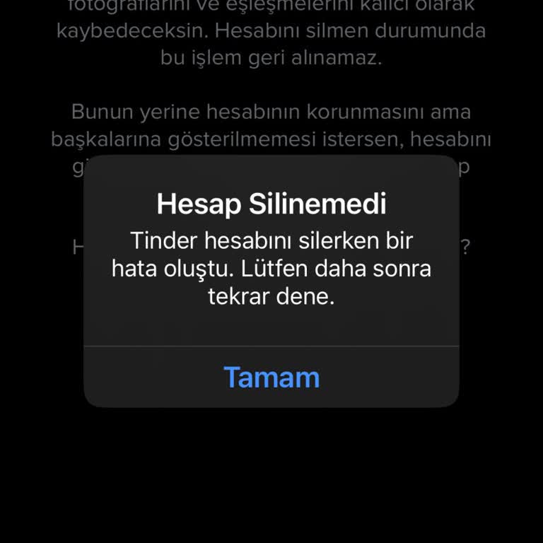 Tinder'da Eşleşme Ve Hesap Silme Sorunları