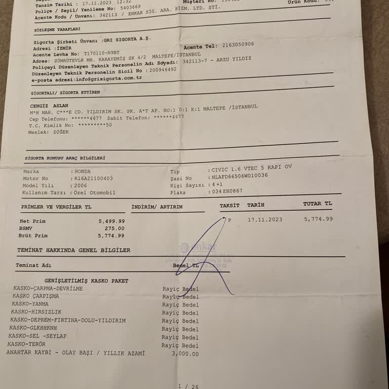 Kasko İptali Ve Eksik İade Mağduriyeti