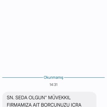 İzinsiz Veri Kullanımı Ve Yanlış İcra Takibi Mesajı