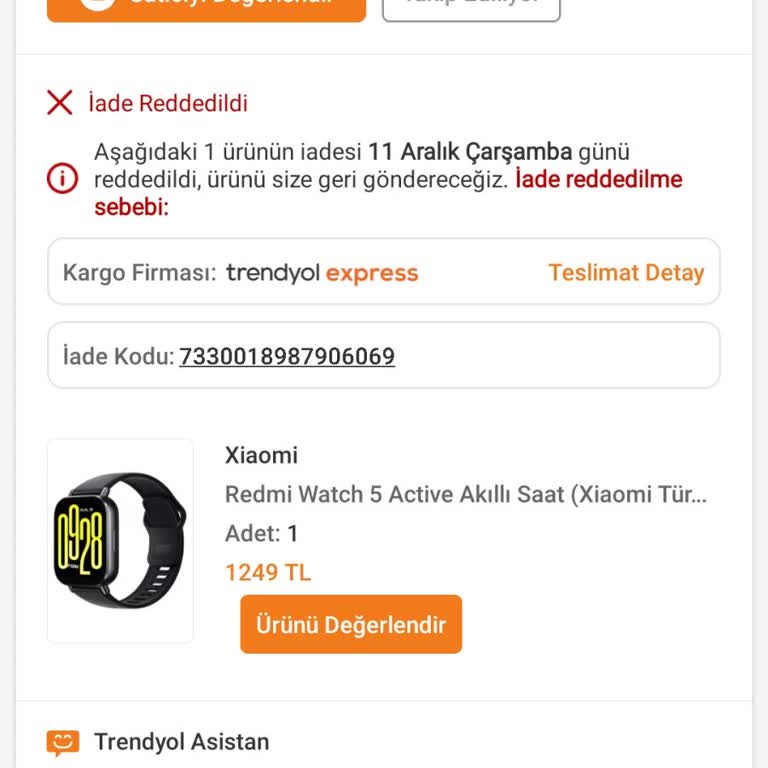 Trendyol Ürün İade Sorunu!