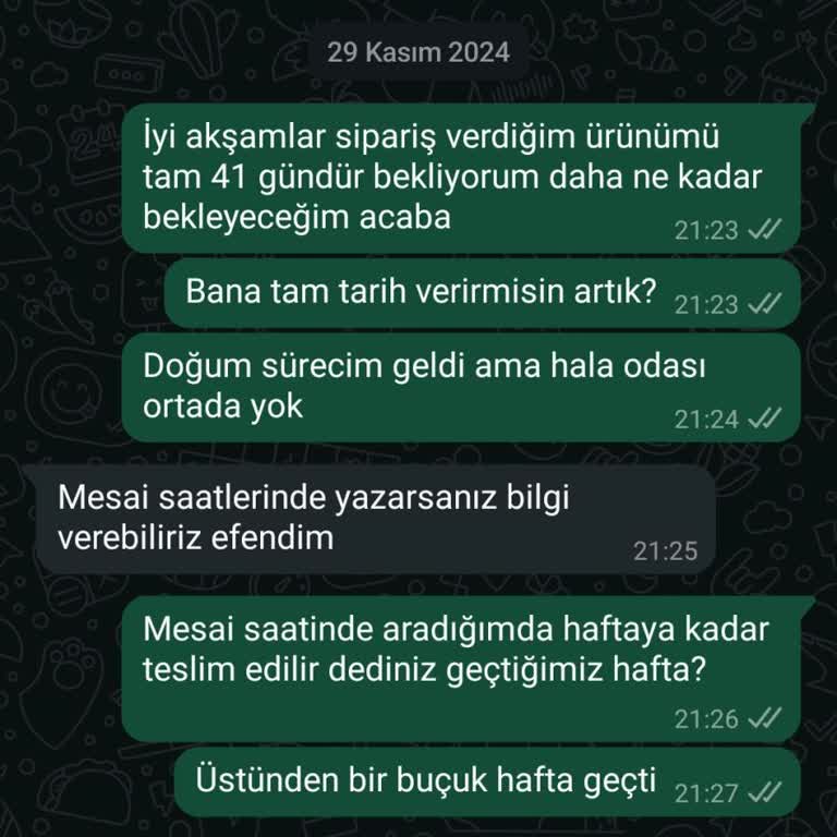 Geç Teslimat Ve İletişim Sorunları