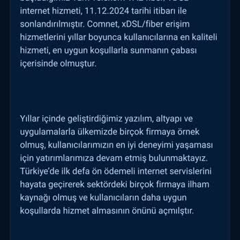 Bildirim Yapmadan İnternet Kesintisi Ve Eksik Hizmet