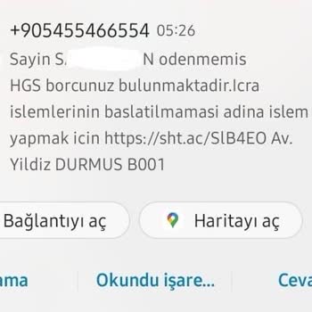 Yanlış HGS Borcu Mesajıyla Mağduriyet