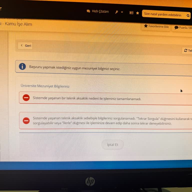 Üniversite İş Başvurularında Teknik Aksaklık Sorunu