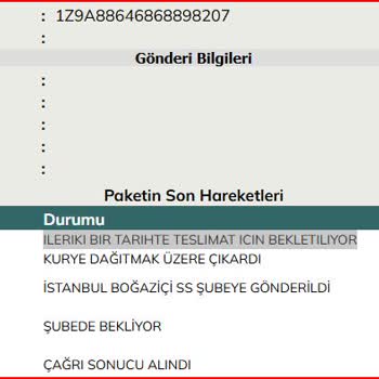 UPS Türkiye İle Teslimat Gecikmesi Ve Bilgi Eksikliği