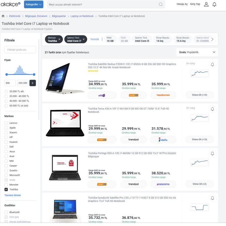 Toshiba Bilgisayar Eski Teknolojiyle Yüksek Fiyat!