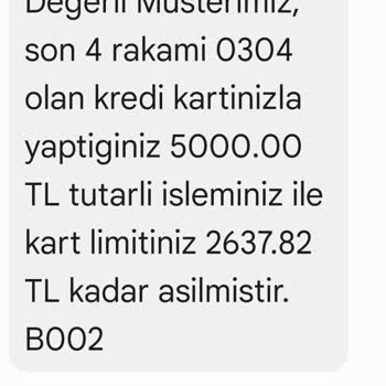Kredi Kartı Limit Aşımı Ve Uyarı Eksikliği