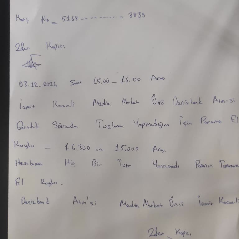 ATM'de Sıkışan Paranın İadesi Yapılmıyor