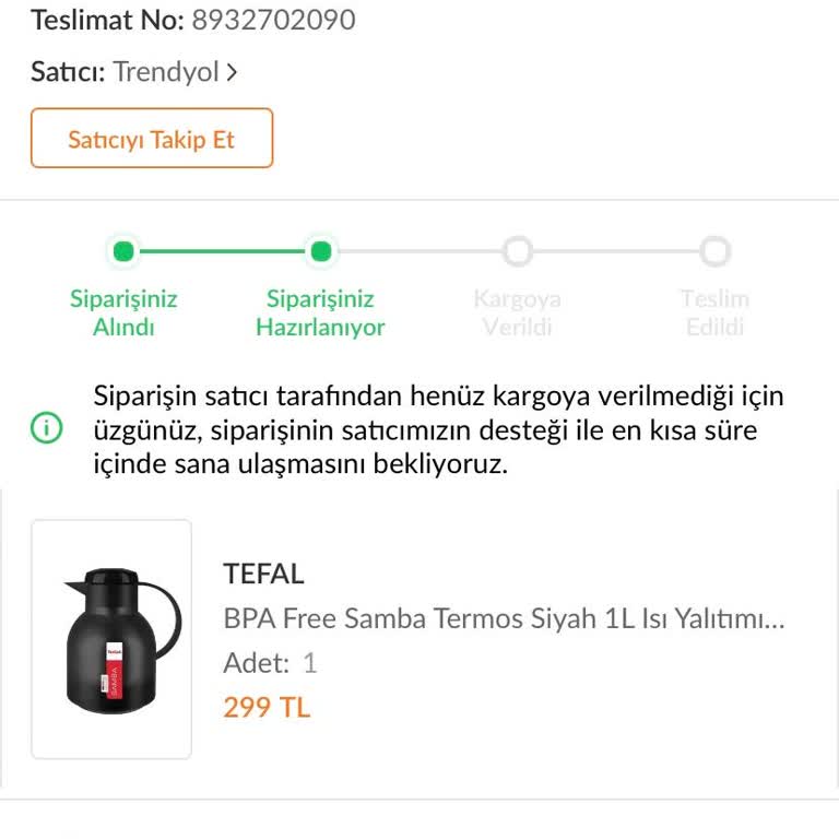 Bir Aydır Cevapsız Kalan Sipariş Sorunu