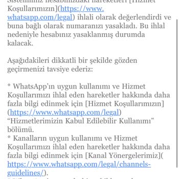 WhatsApp Hesabımın Haksız Yere Yasaklanması