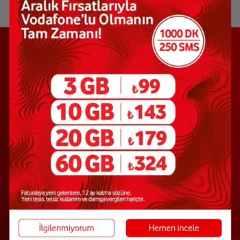 Vodafone'un Tarife Fiyatlandırma Adaletsizliği