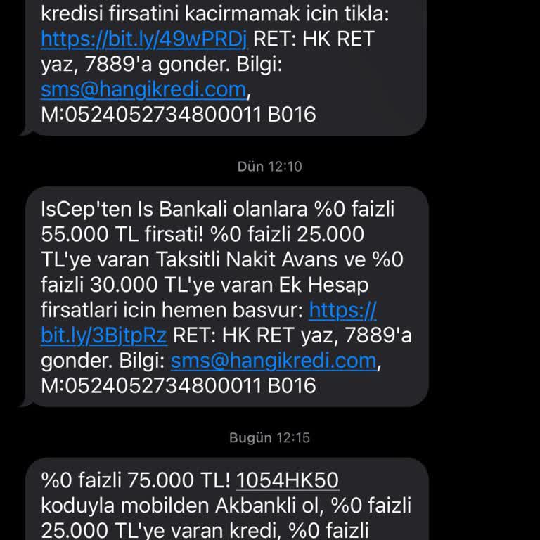 Israrlı SMS'ler: HangiKredi'nin Bitmeyen Mesajları