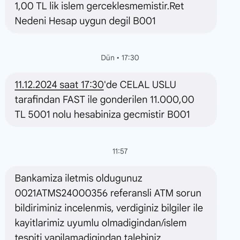 ATM'de Alıkonulan Para Ve Yanıltıcı Uyarılar