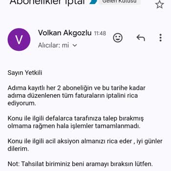 Abonelik İptaline Rağmen Fatura Sorunu