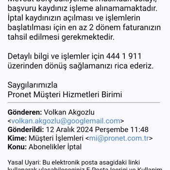 Abonelik İptaline Rağmen Fatura Sorunu