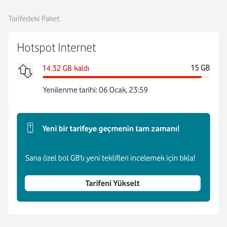 Vodafone Sınırsız Red Tarifesinde Hotspot Sürprizi