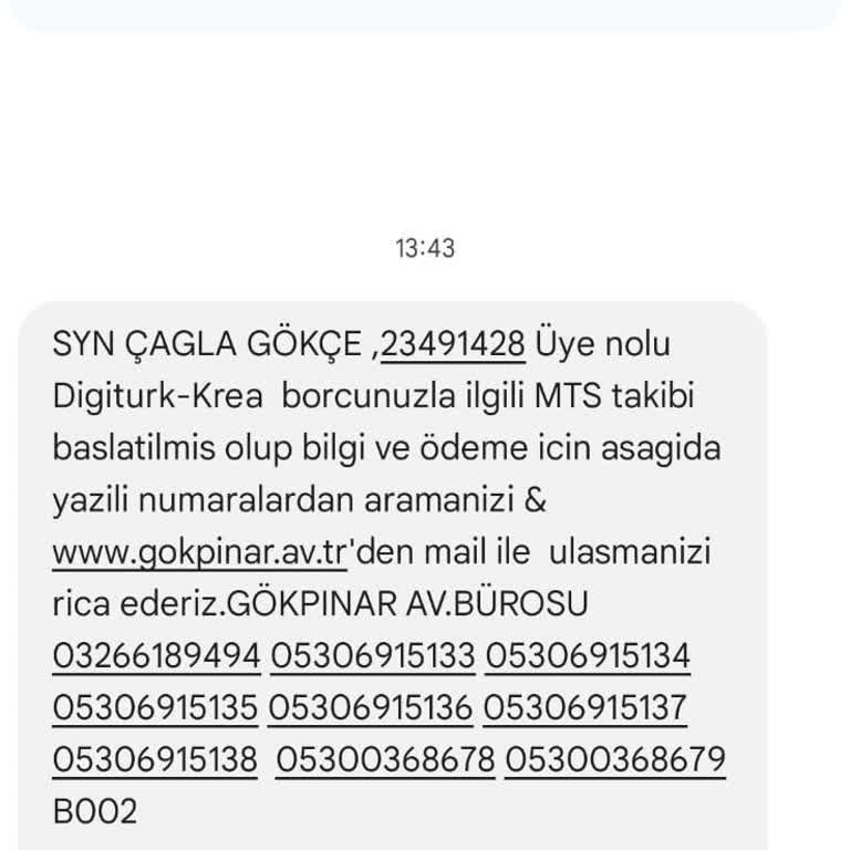 Digiturk Borç Bildirimi Ve İletişim Sorunları