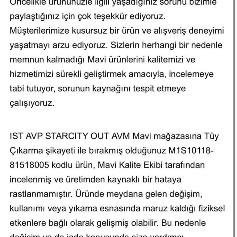 Mavi Logolu Sweatshirt Kalite Sorunu