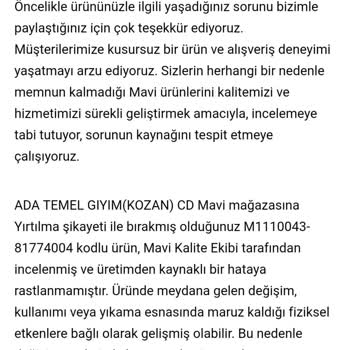 Mavi Montta Erken Dikiş Problemi