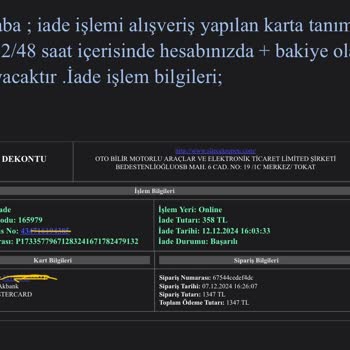 İade Sürecinde Eksik Ödeme Ve İş Ahlakı Sorunu