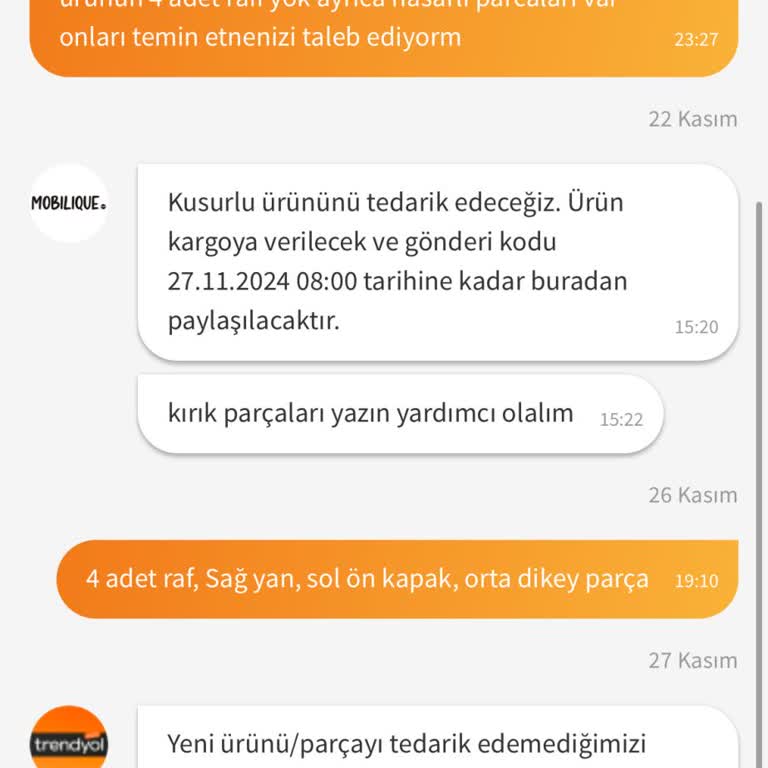 Trendyol'dan Gelen Kırık Ve Eksik Gardırop