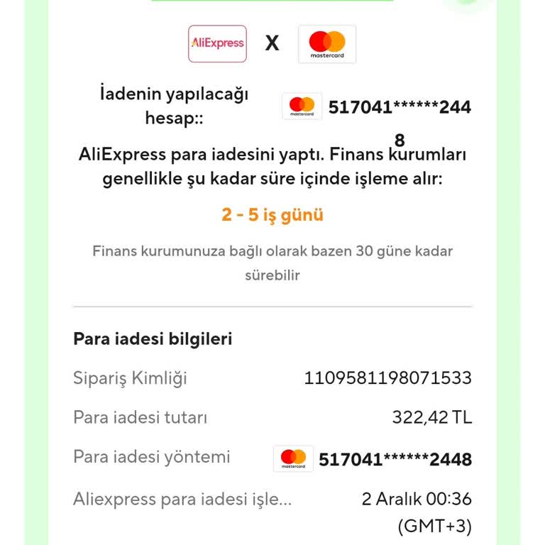 İptal Edilen Sipariş Sonrası İade Sorunu