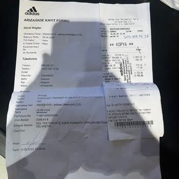 Adidas Ayakkabıda 1 Haftada Yırtılma Sorunu