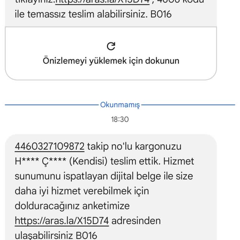 Teslim Edilmeyen Kargo İçin Yanıltıcı Mesaj Sorunu