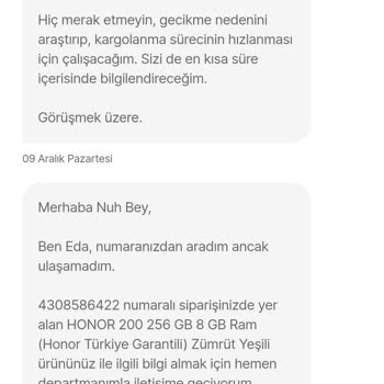 Sipariş Verilen Telefonun Teslimat Gecikmesi