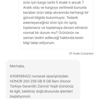 Sipariş Verilen Telefonun Teslimat Gecikmesi