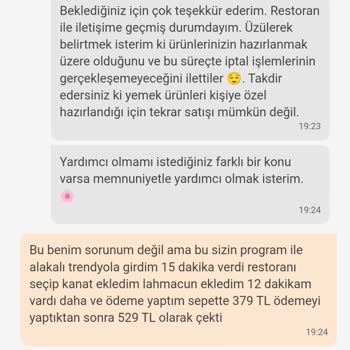 Trendyol GO'da Yanlış Çekim Sorunu