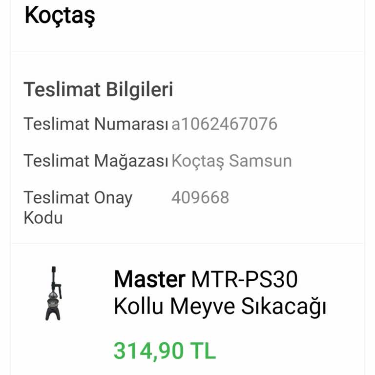 Koçtaş Master Mtr Ps30 Şikayeti