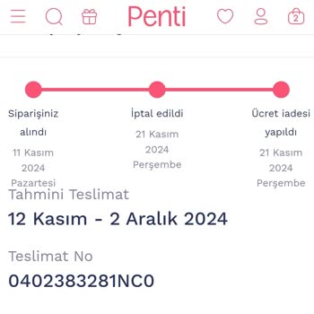 Penti'den İptal Edilen Siparişlerin İade Sorunu