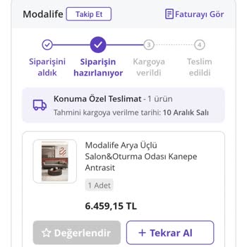 İndirimli Koltuk Siparişi İptali Ve Sahte Kargo Numarası Sorunu