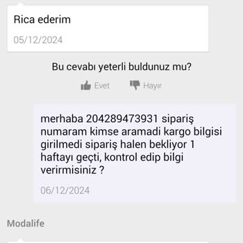 İndirimli Koltuk Siparişi İptali Ve Sahte Kargo Numarası Sorunu