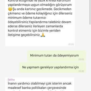 Enpara Kredi Kartı Yapılandırma Talebime Olumsuz Yanıt