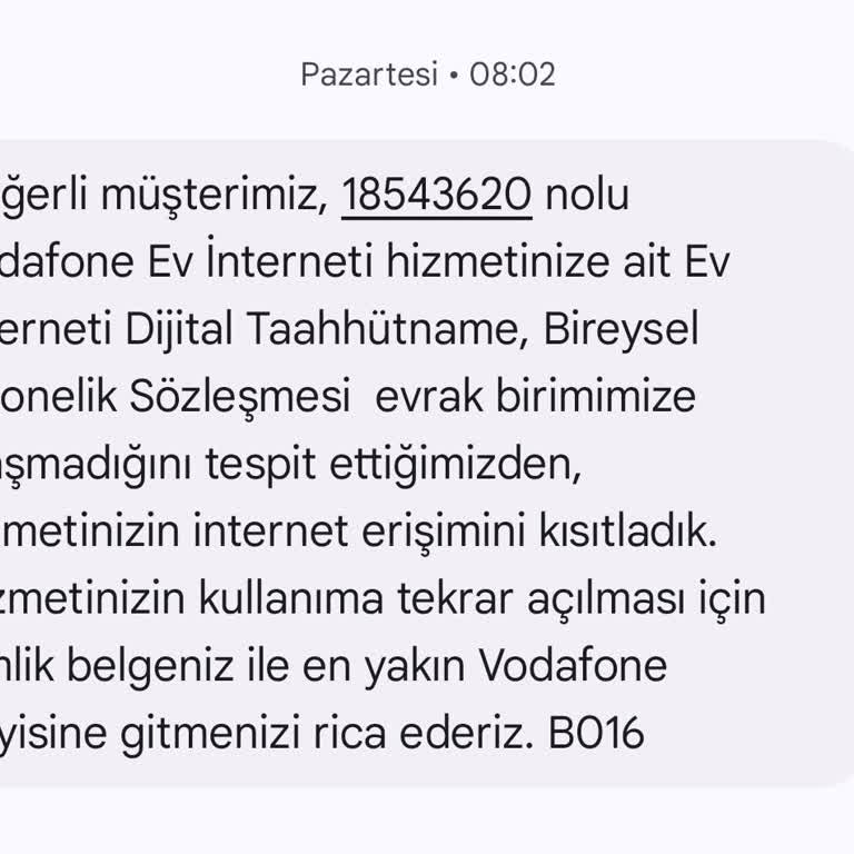Vodafone Net İle Evrak Eksikliği Ve İnternet Kesintisi Sorunu