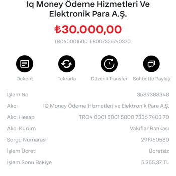Haberim Dışında Yapılan Yüksek Miktarlı Para Transferi