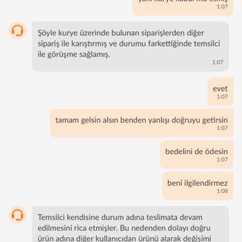Yanlış Sipariş Ve Yetersiz Destek