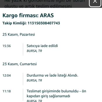 Amazon Türkiye'de İade Sürecinde Yaşanan Sorun Ve Geri Ödeme Gecikmesi