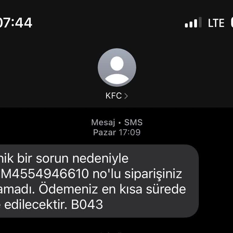 KFC Uygulaması Ücret İadesi Sorunu